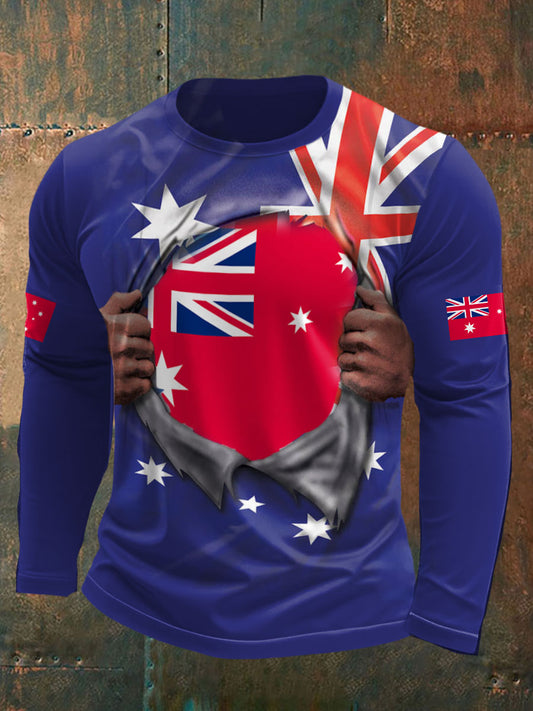 Men's AU Flag Printed T-shirt
