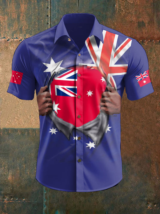 Men's AU Flag Printed Shirt