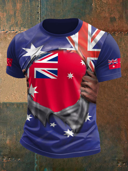 Men's AU Flag Printed T-shirt