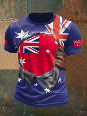Men's AU Flag Printed T-shirt