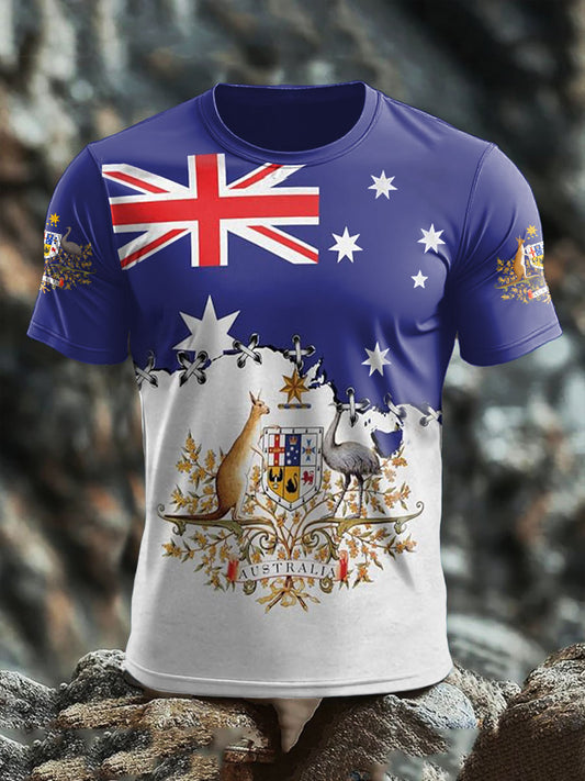 Men's AU Flag Pride Printed T-shirt