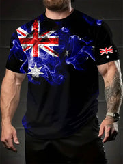 Men's Austrilia Flag Art Printed T-shirt