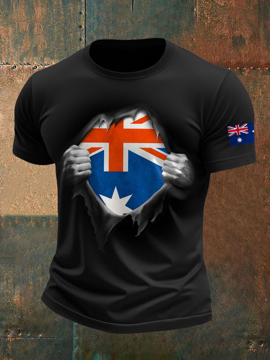 Men's AU Flag Printed T-shirt