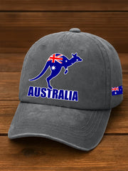 Unisex Australian Flag Kangaroo Print Hat