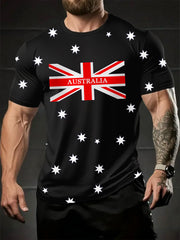 Men's Australian Flag Print Casual Tee