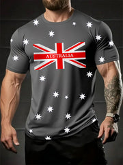 Men's Australian Flag Print Casual Tee