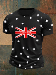 Men's Australian Flag Print Casual Tee