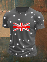 Men's Australian Flag Print Casual Tee