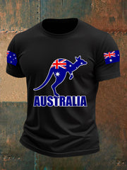 Men's Australian Flag Print Casual Tee