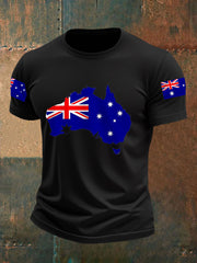 Men's Australian Flag Print Casual Tee