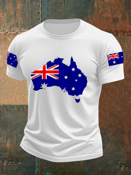 Men's Australian Flag Print Casual Tee