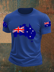 Men's Australian Flag Print Casual Tee