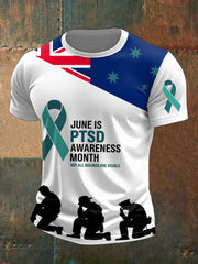 Men's PTSD Awareness Veteran Printed T-shirt