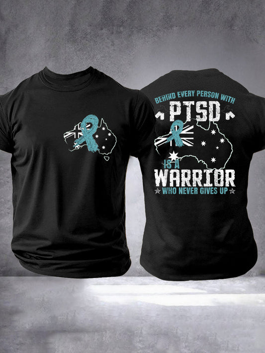 Men's PTSD Awareness Veteran Printed T-shirt