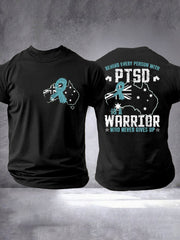 Men's PTSD Awareness Veteran Printed T-shirt