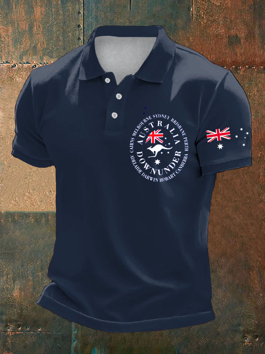 Men's Australia Patriotic Printed Casual Tops