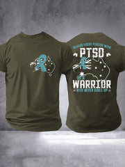 Men's PTSD Awareness Veteran Printed T-shirt