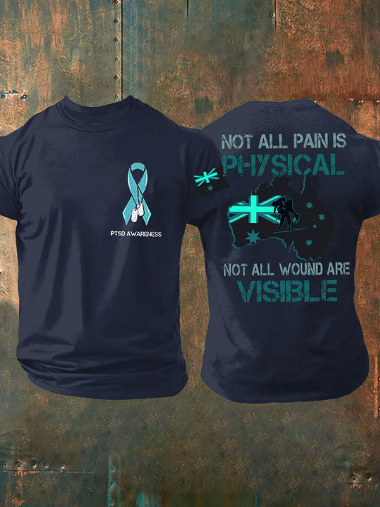 Men's PTSD Awareness Veteran Printed T-shirt