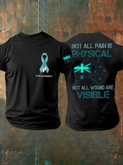 Men's PTSD Awareness Veteran Printed T-shirt