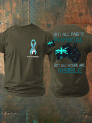 Men's PTSD Awareness Veteran Printed T-shirt