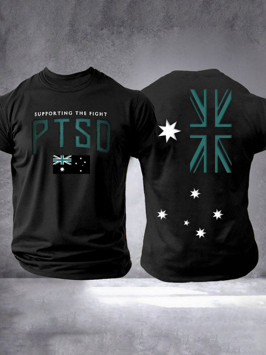 Men's PTSD Awareness Veteran Printed T-shirt