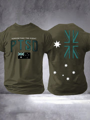 Men's PTSD Awareness Veteran Printed T-shirt