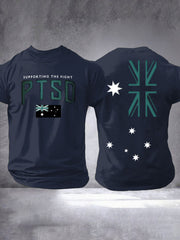 Men's PTSD Awareness Veteran Printed T-shirt