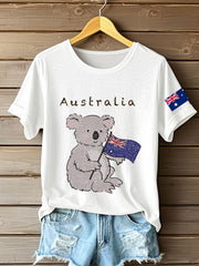 Women's Australia Patriotic Printed T-Shirt