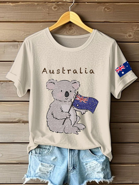 Women's Australia Patriotic Printed T-Shirt