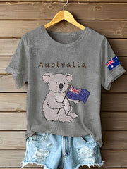 Women's Australia Patriotic Printed T-Shirt