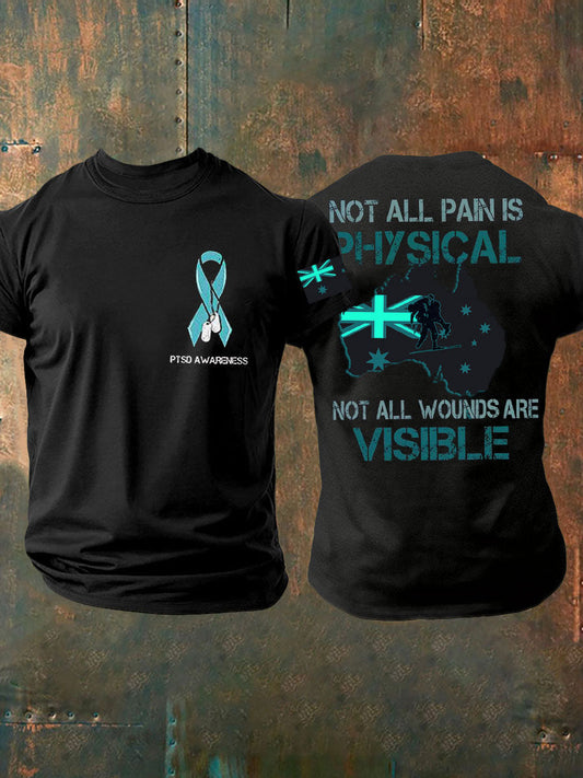 Men's PTSD Awareness Veteran Printed T-shirt