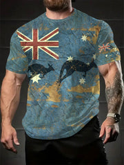Men's Austrilia Flag Art Printed T-shirt