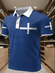 Men's AU Eukera Flag Printed Waffle Casual Tops