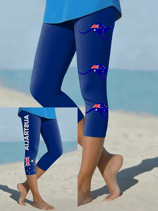 Women's Australia Patriotic Printed Yoga Leggings