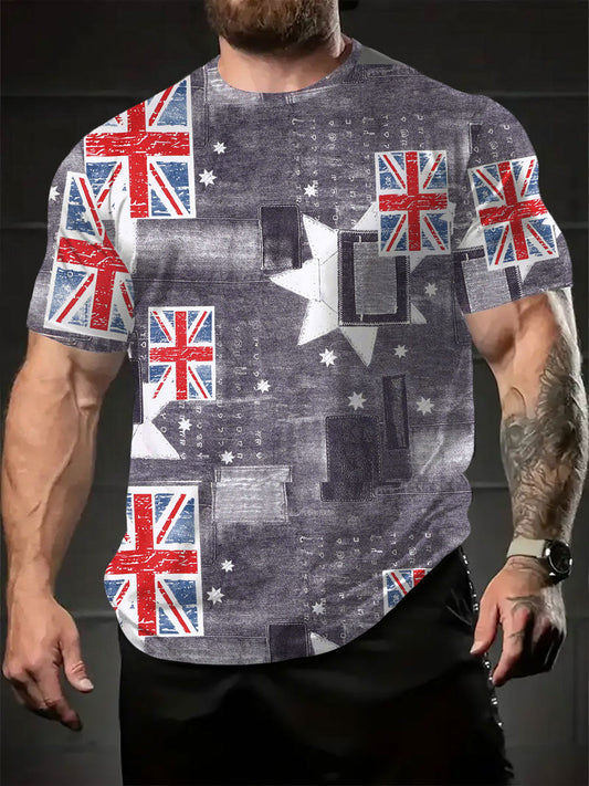 Men's AU Flag Pride Printed T-shirt
