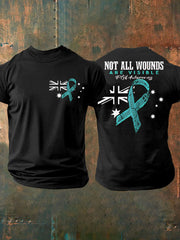Men's PTSD Awareness Veteran Printed T-shirt