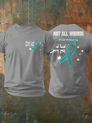 Men's PTSD Awareness Veteran Printed T-shirt