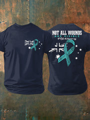 Men's PTSD Awareness Veteran Printed T-shirt