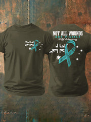 Men's PTSD Awareness Veteran Printed T-shirt