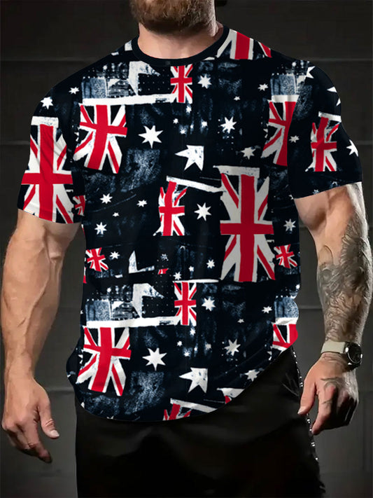 Men's AU Flag Pride Printed T-shirt