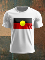 Men's Australian Aboriginal Flag Printed T-shirt