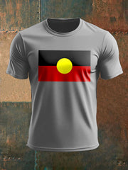 Men's Australian Aboriginal Flag Printed T-shirt