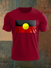 Men's Australian Aboriginal Flag Printed T-shirt