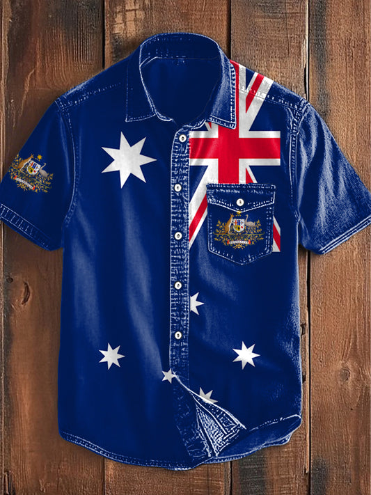 Men's AU Flag Proud Printed Shirt