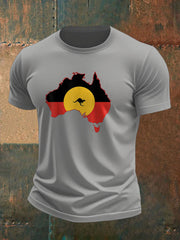 Men's Australian Aboriginal Flag Printed T-shirt