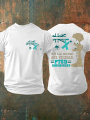 Men's PTSD Awareness Veteran Printed T-shirt
