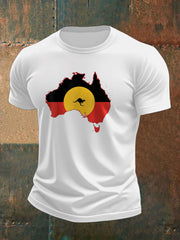 Men's Australian Aboriginal Flag Printed T-shirt