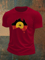 Men's Australian Aboriginal Flag Printed T-shirt