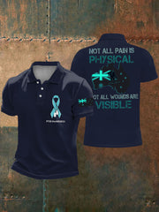 Men's PTSD Awareness Veteran Printed Casual Tops