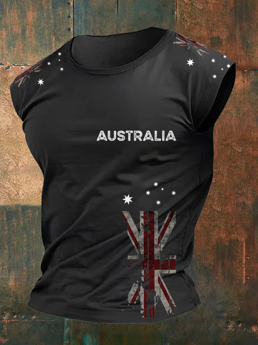 Men's AU Flag Printed Vests